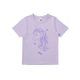 Kids Unicorn Print Tee | Pastel Lilac
