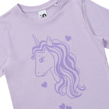 Kids Unicorn Print Tee | Pastel Lilac