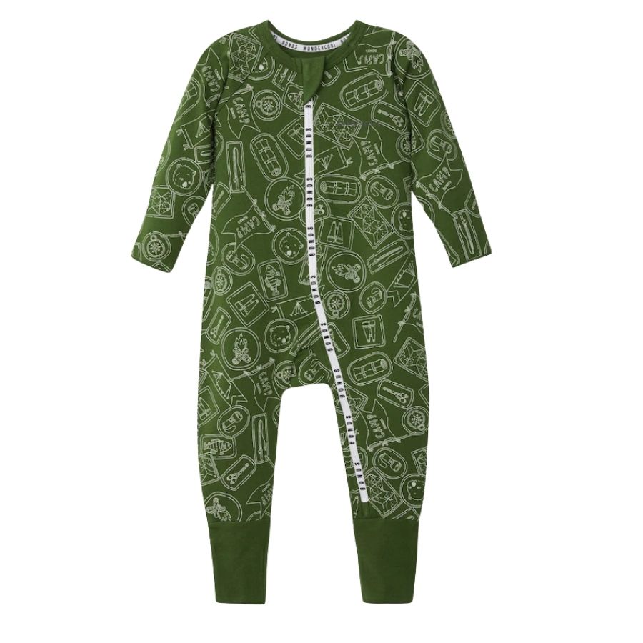 Wondercool Zip Wondersuit | Camp Bonds Outline Khaki