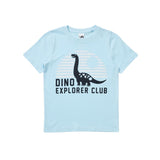 Kids Dino Explorer Print Tee | Light Blue