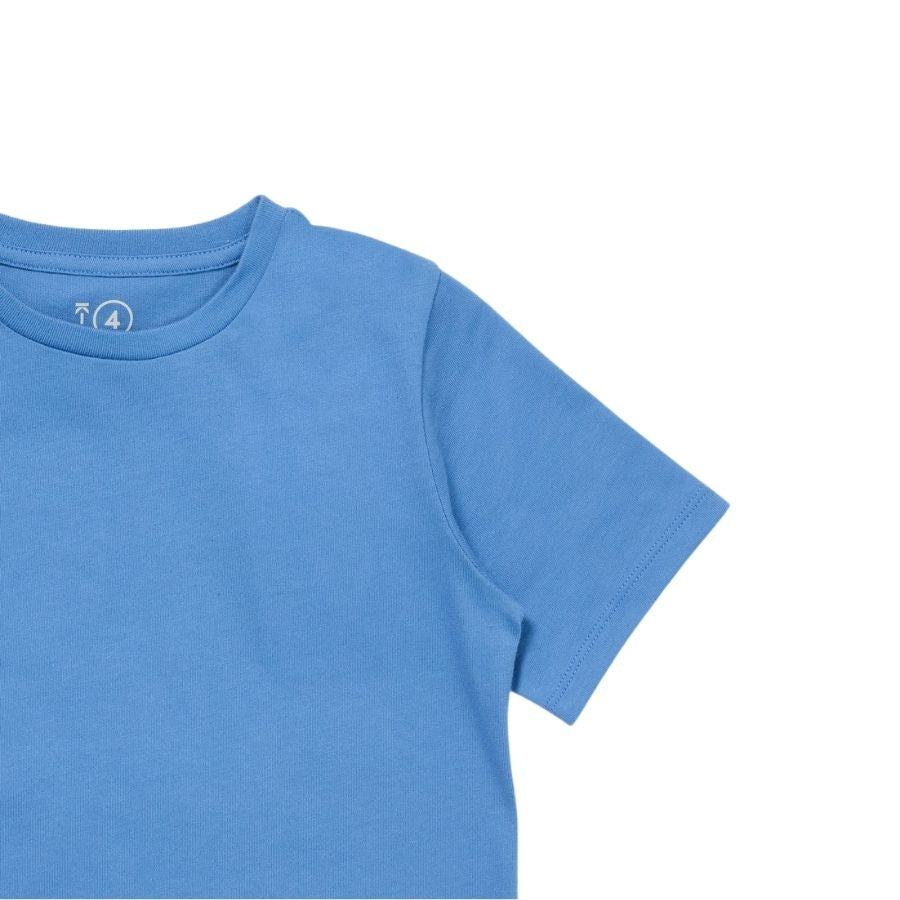 Kids Short Sleeve Plain Tee | Mid Blue