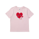 Kids Short Sleeve Heart Print Tee | Pink