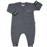 Logo Fleece Zip Wondersuit | Grey Black Marle