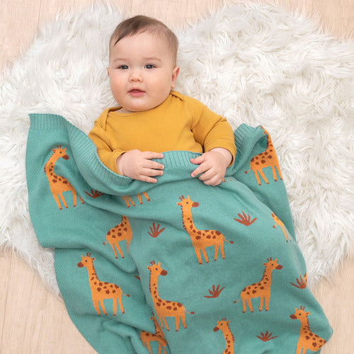 Whimsical Bassinet Blanket | Giraffe