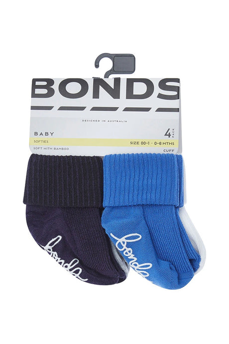 Baby Bamboo Cuff 4 Pack | Boys