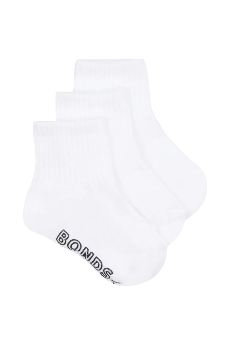 Baby Lightweight Quarter Crew 3 Pack | White