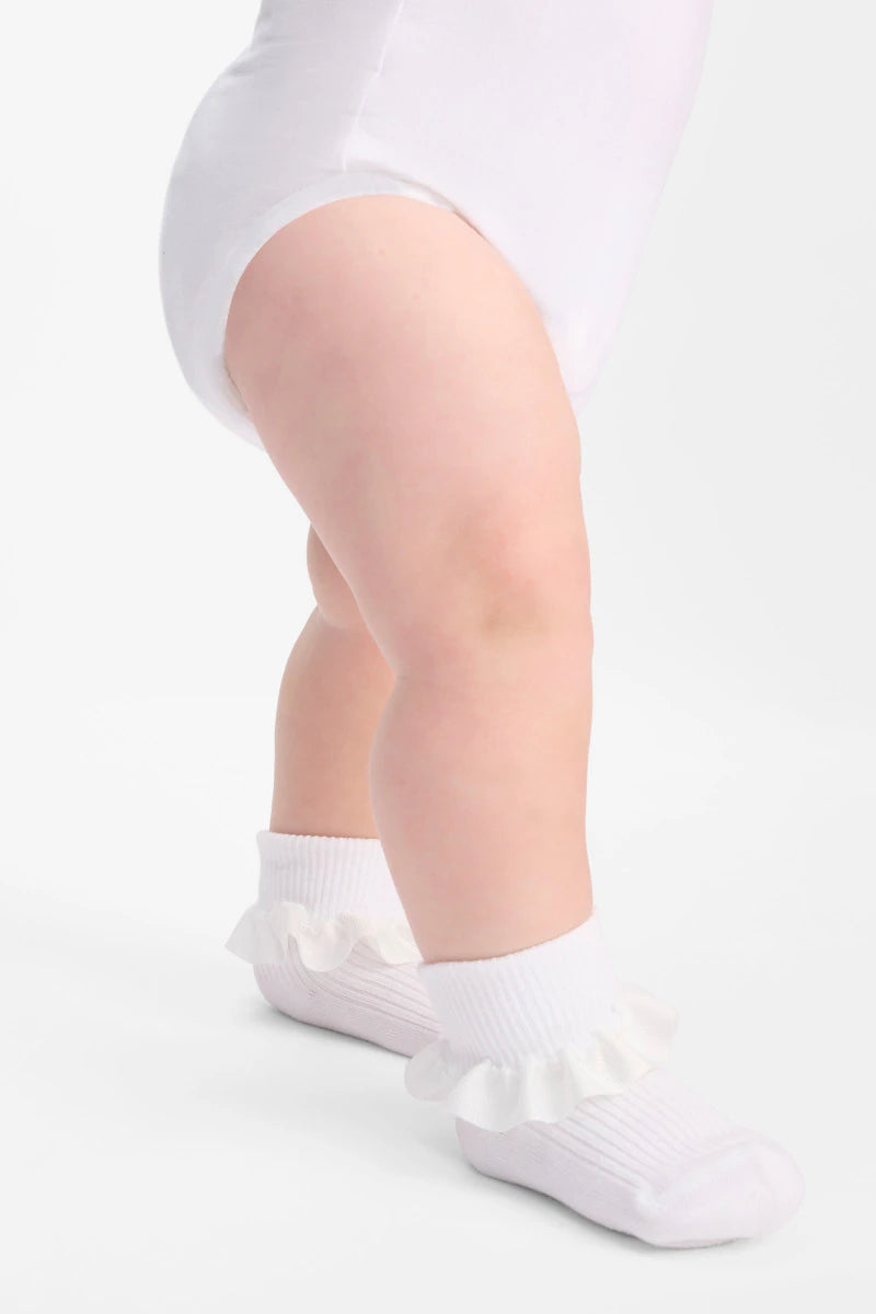 Baby Party Cuff Sock | White