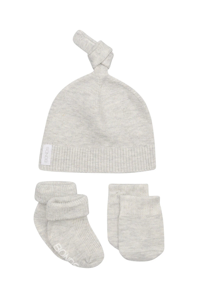 Bamboo Beanie Set | Light Grey Marle