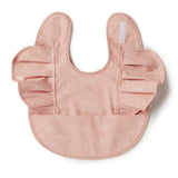 Snuggle Bib Waterproof | Dusty Rose Flower Frill