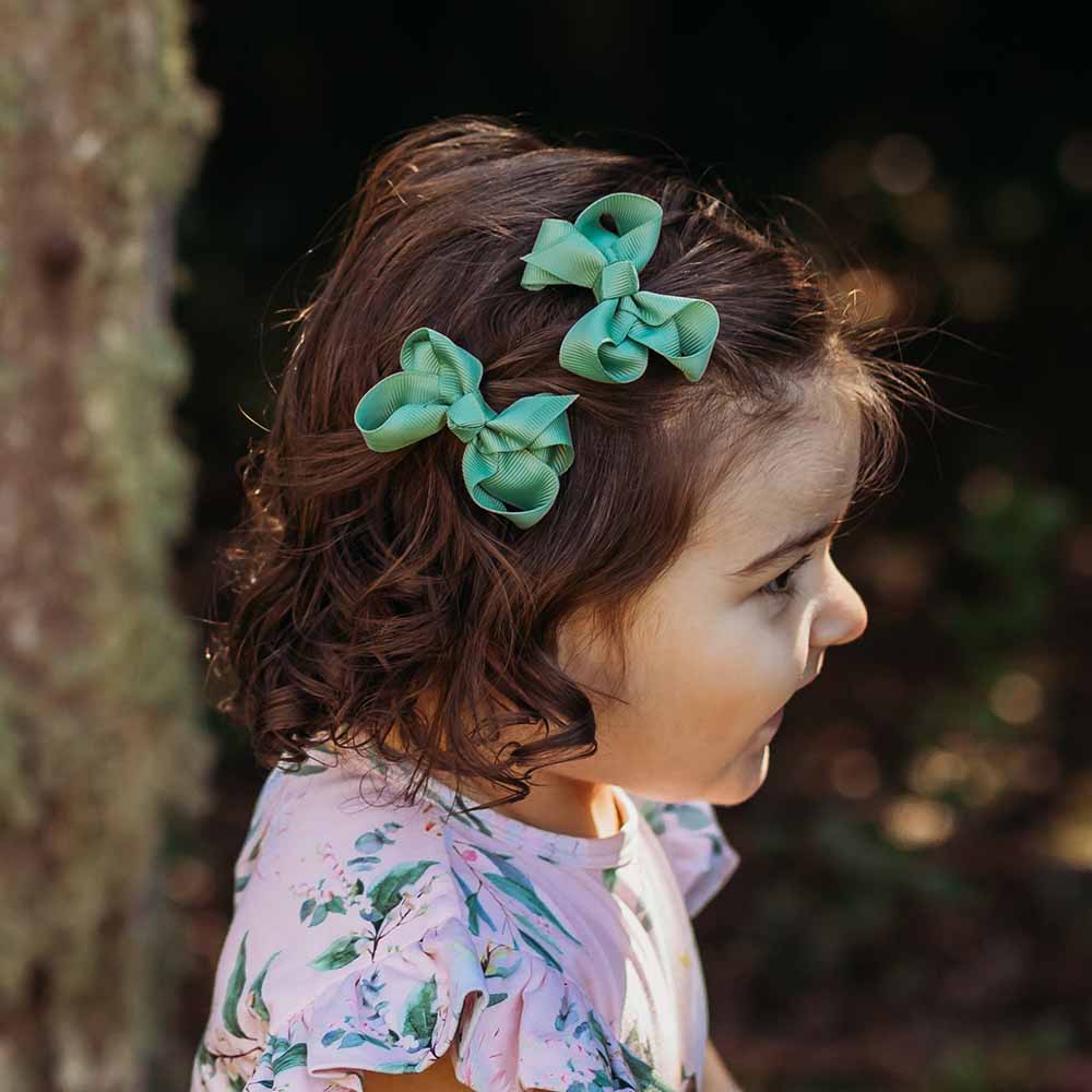 Piggy Tail Hair Clips (Pair) | Jade