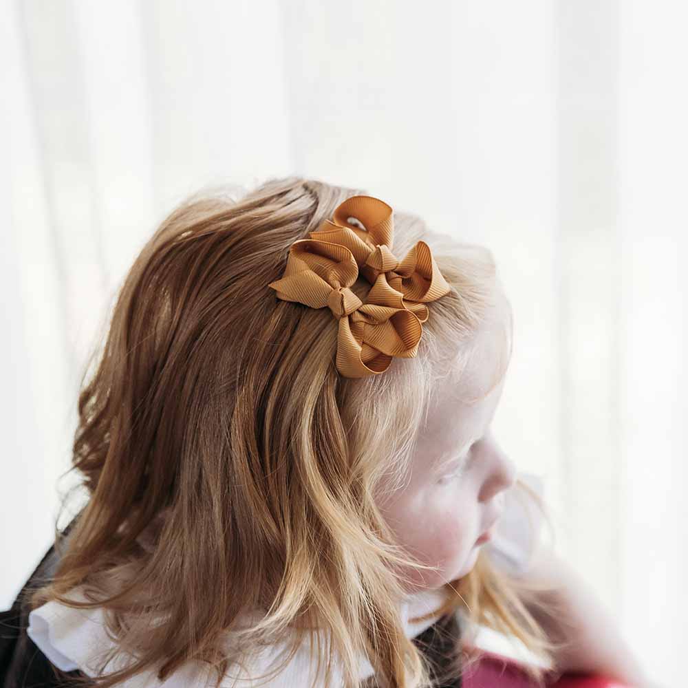 Piggy Tail Hair Clips (Pair) | Mustard