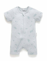 S/S Short Leg Zip Growsuit | Mint Eucalyptus