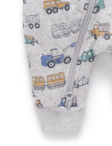 Quilted Growsuit | Snow Vehicle Print