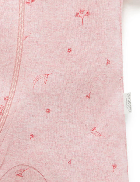 Short Sleeve Zip Growsuit | Peony Blossom