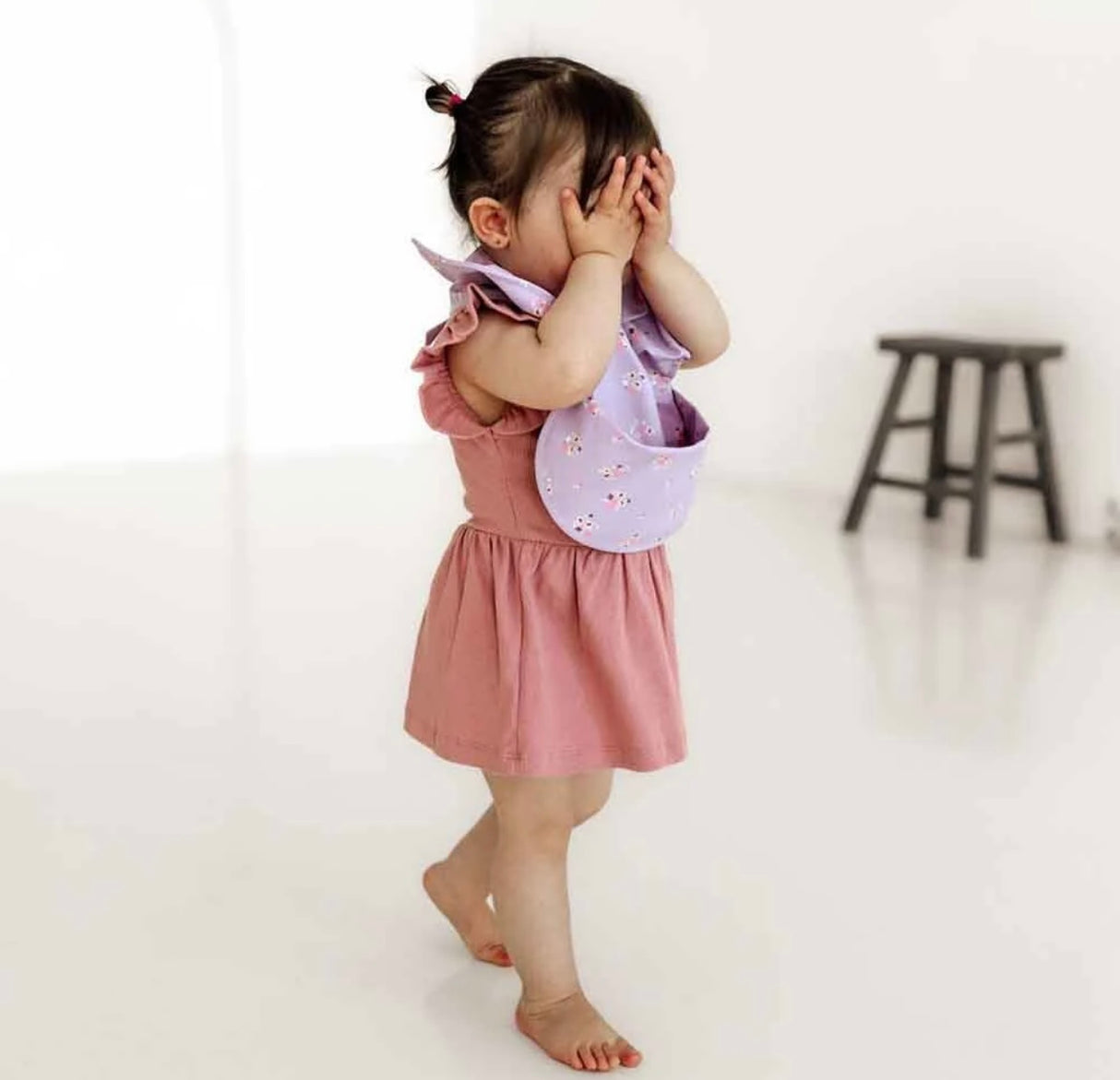 Snuggle Bib Waterproof | Lilac Bloom Frill