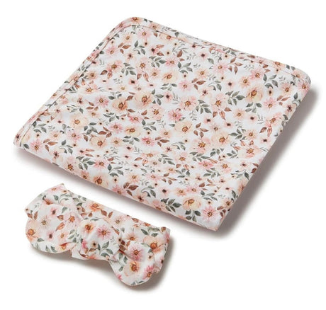 Organic Jersey Wrap & Topknot Set | Spring Floral
