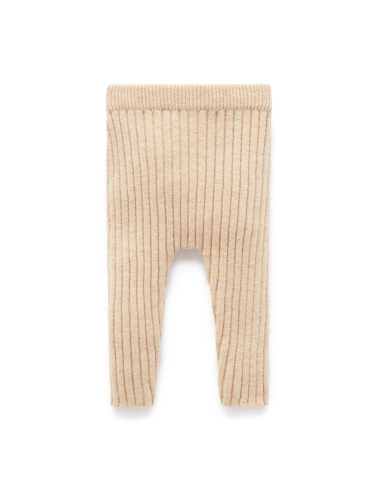 Rib knit Leggings | Camel Melange