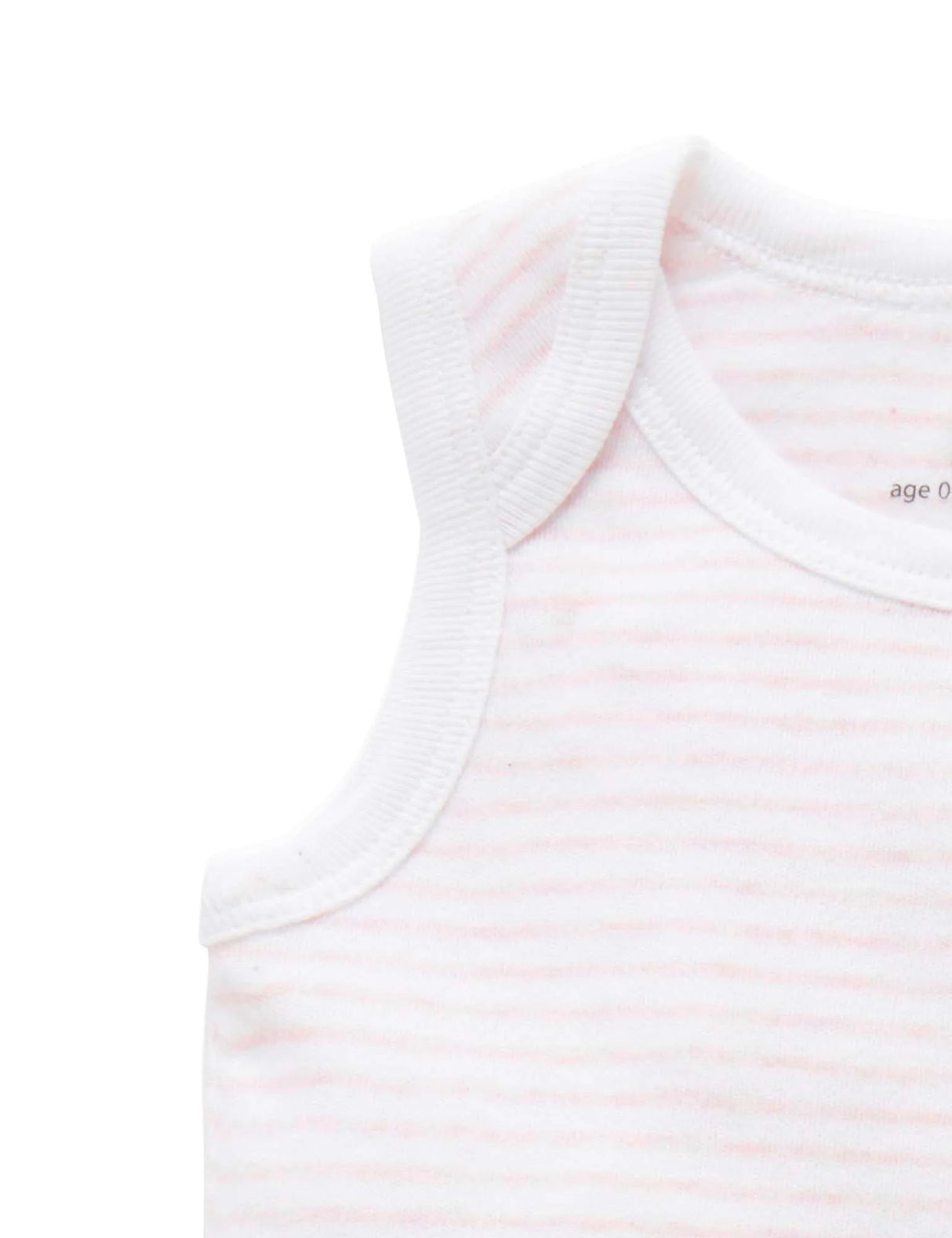 2 Pack Singlet Bodysuit | White / Pale Pink Melange Stripe