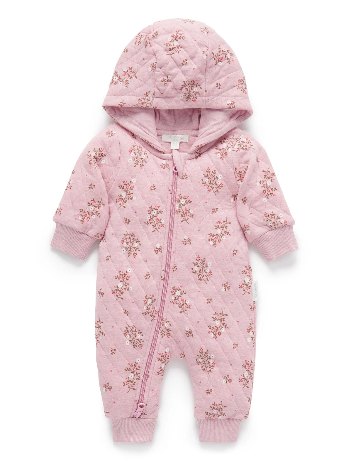 Quilted Growsuit | Winter Posie Print