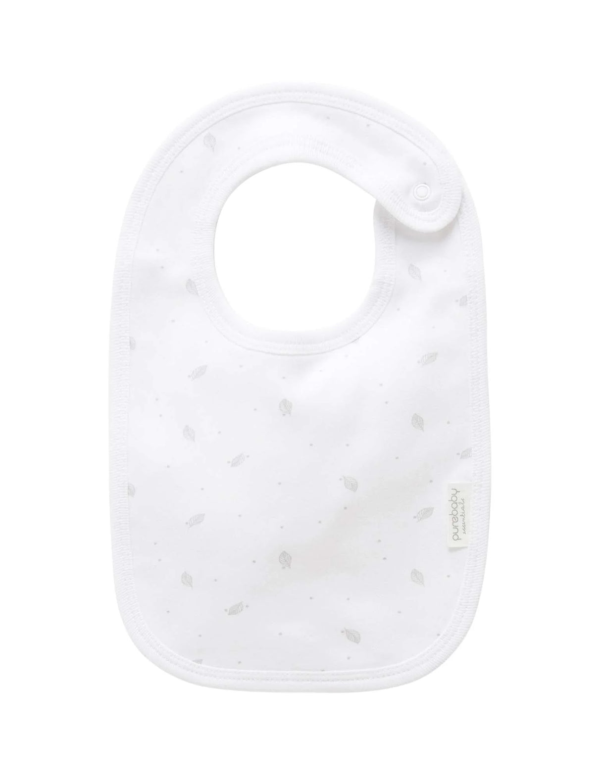 Essentials Bib | Pale Grey Leaf w Spot