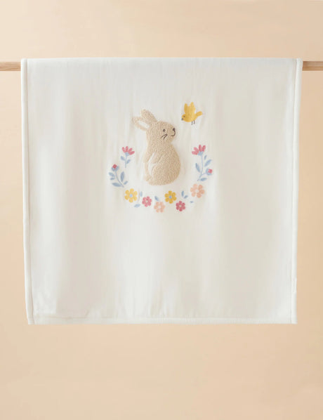 Embroidered Lined Blanket | Little Bunny