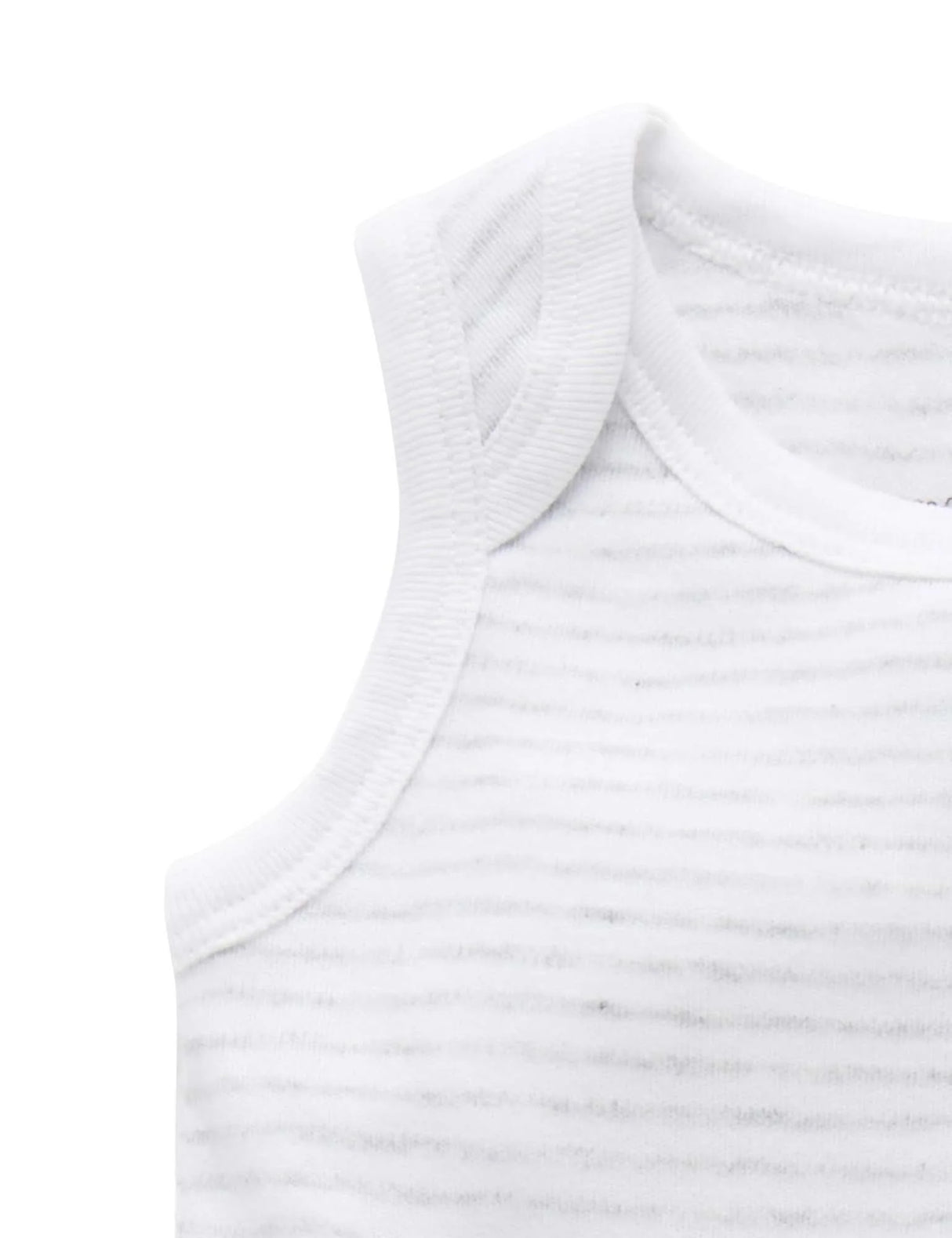 2 Pack Singlet Bodysuit | White / Pale Grey Melange Stripe