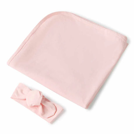 Organic Jersey Wrap & Topknot Set | Baby Pink