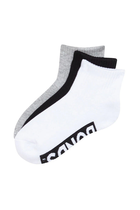 Kids Cushioned Quarter Crew Socks 3 Pack | Multi