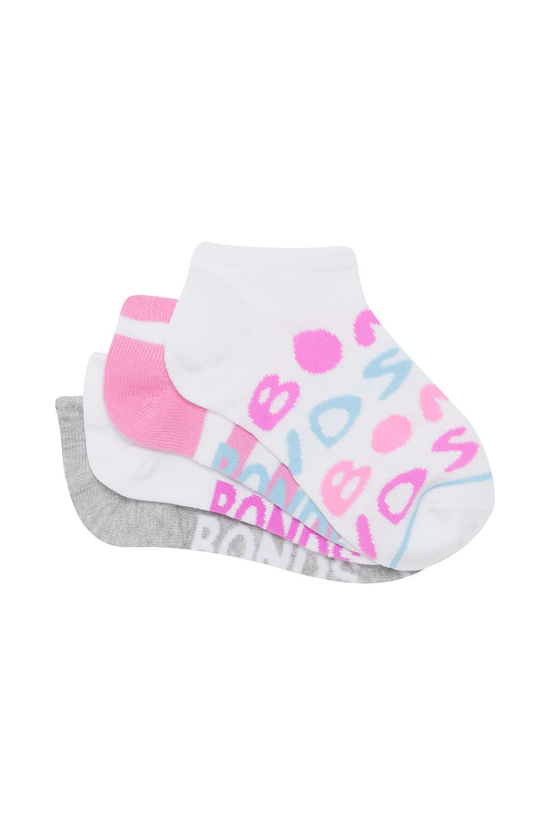 Kids Fashion Low Cut Socks 4 Pack | Pink