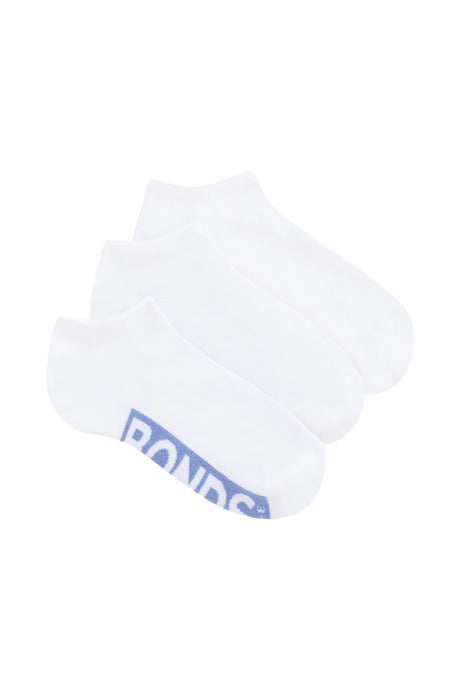 Kids Logo Cushioned Low Cut Socks 3 Pack | White-Girls