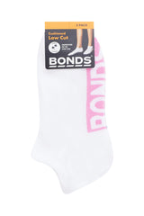 Kids Logo Cushioned Low Cut Socks 3 Pack | White-Girls