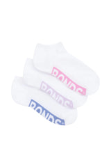 Kids Logo Cushioned Low Cut Socks 3 Pack | White-Girls