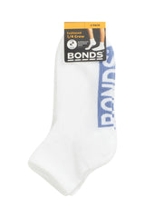 Kids Logo Cushioned Quarter Crew Socks 3 Pack | White-Girls