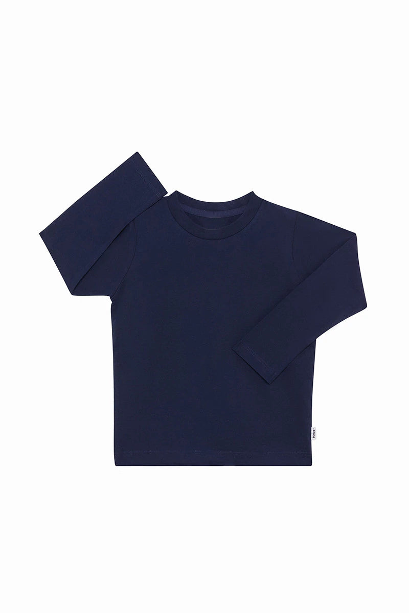 Kids Long Sleeve Crew Tee | Navy
