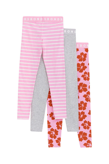 Kids Next Gen Legging 3 Pack | Hibiscus Breeze Pink