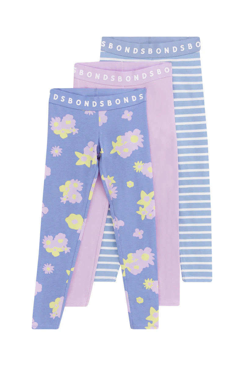 Kids Next Gen Legging 3 Pack | Garden Club Blue