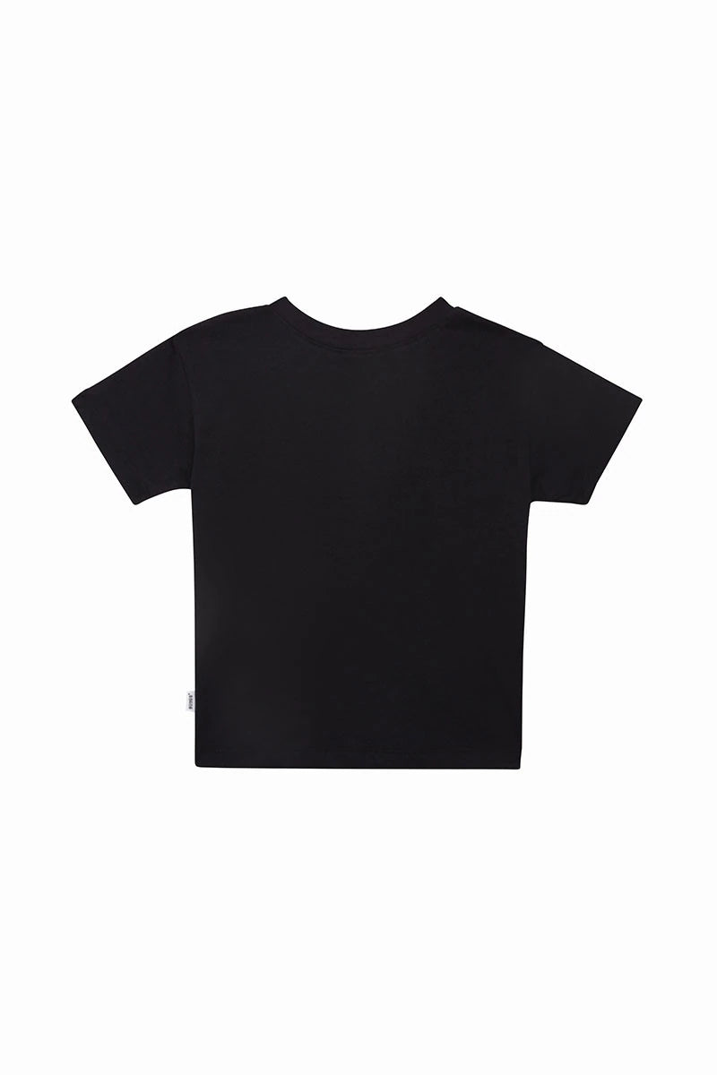 Kids Pull On Relaxed Tee | Black