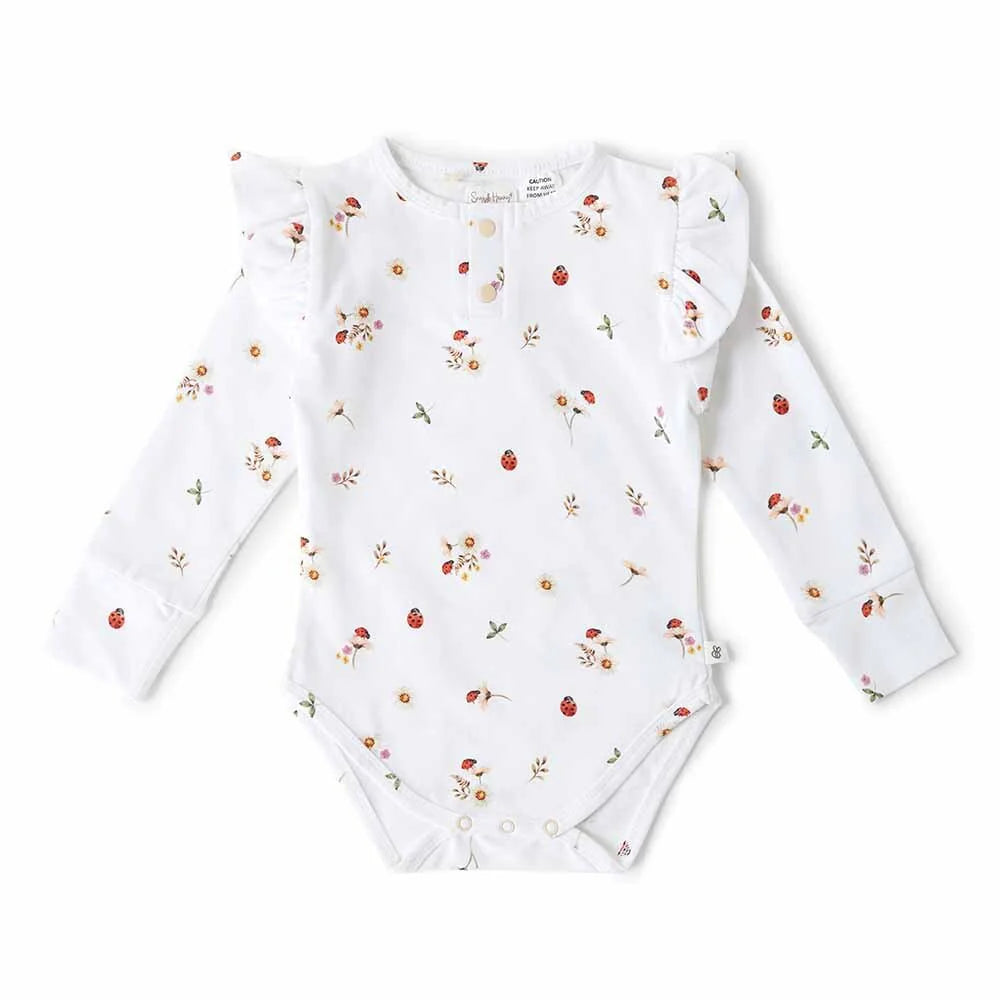 Long Sleeve Organic Bodysuit | Ladybug