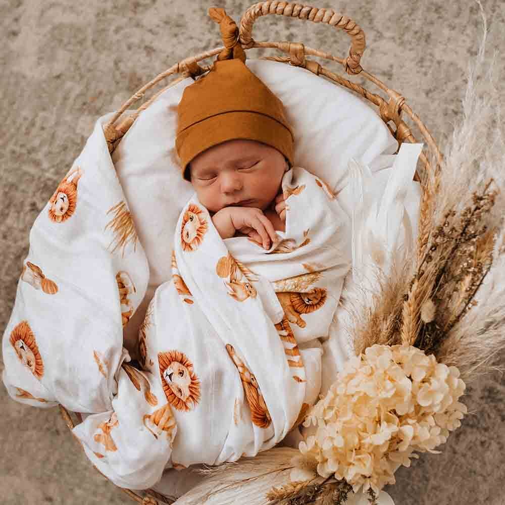 Organic Muslin Wrap | Lion