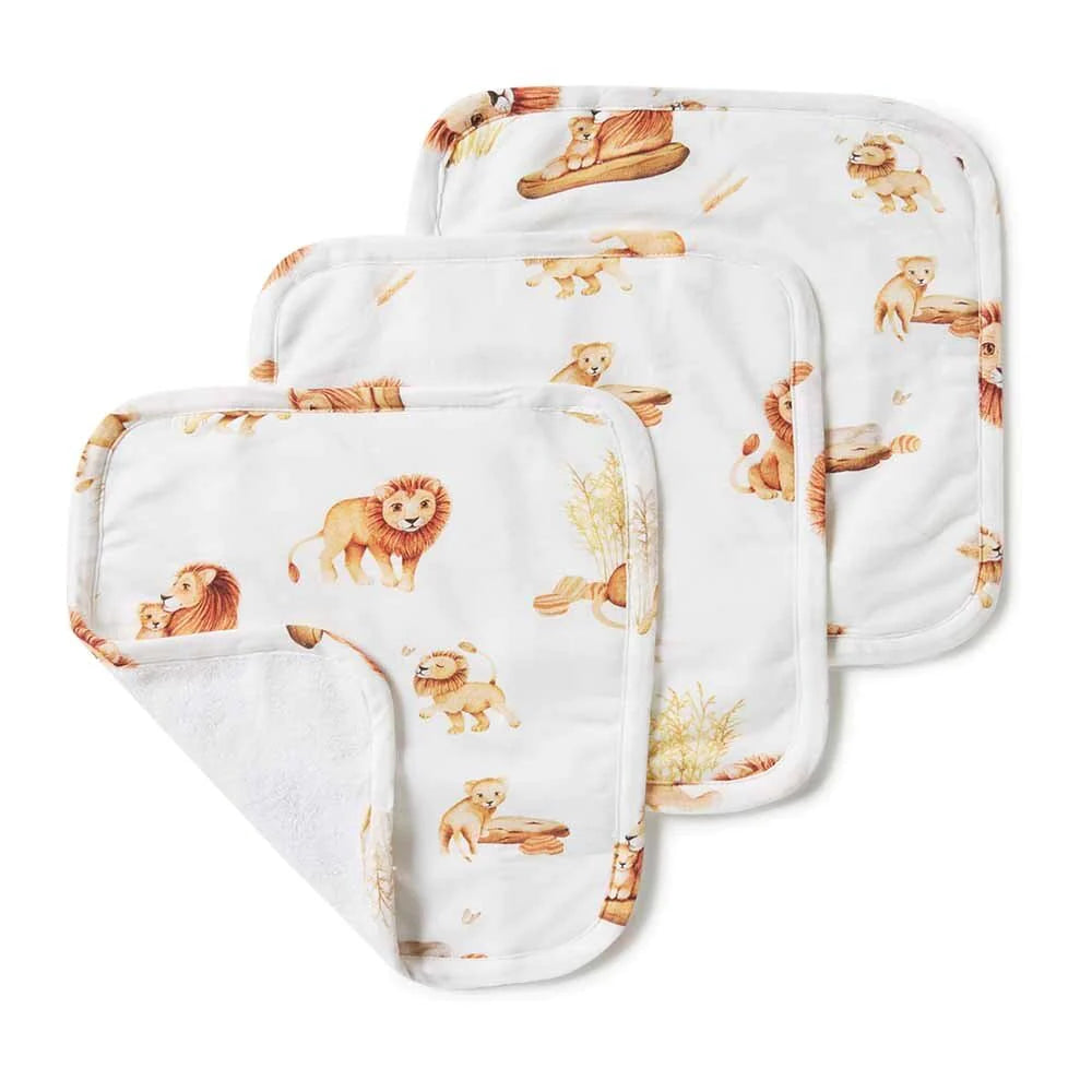 Organic Wash cloths 3 Pack | Lion