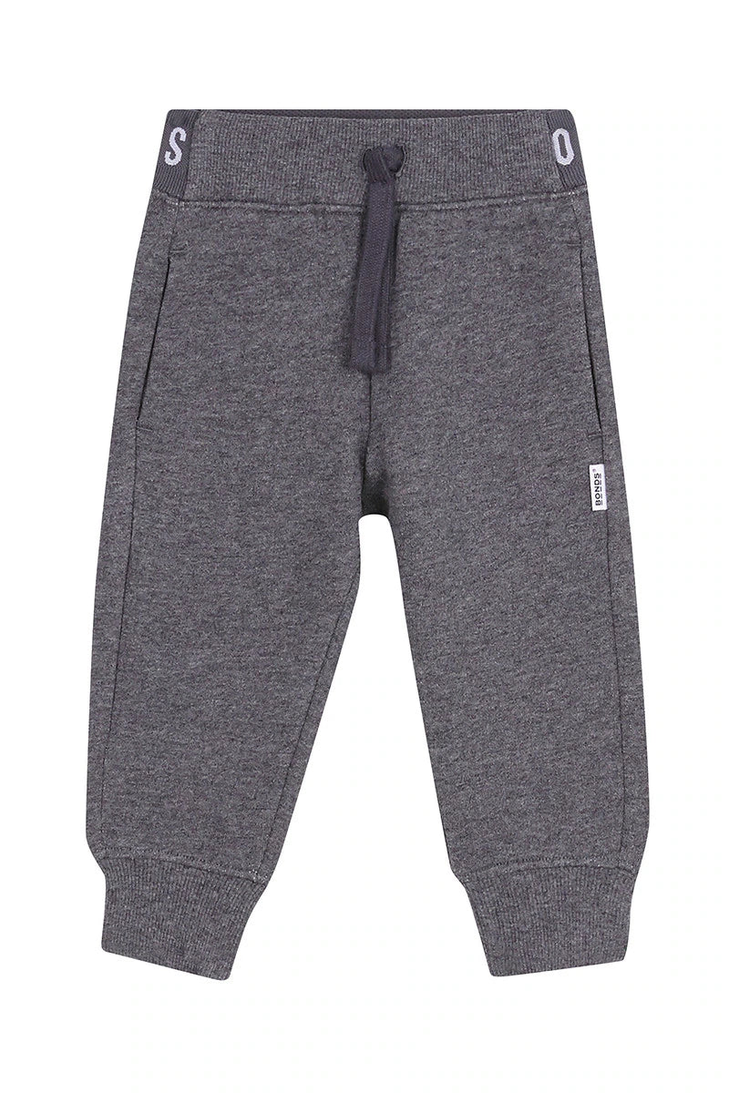 Logo Fleece Trackie | Grey Black Marle