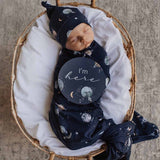 Baby Jersey Wrap & Beanie Set | Milky Way