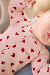 Newbies Organic Cotton Zippy | Love Heart Sparkle