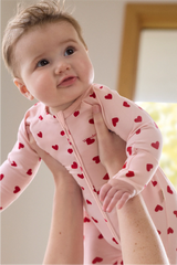 Newbies Organic Cotton Zippy | Love Heart Sparkle