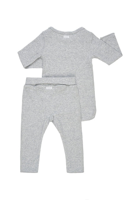 Pointelle Long Sleeve Bodysuit & Legging Set | New Grey Marle