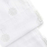 Muslin Facewasher 2 Pack | White / Pale Grey Tree