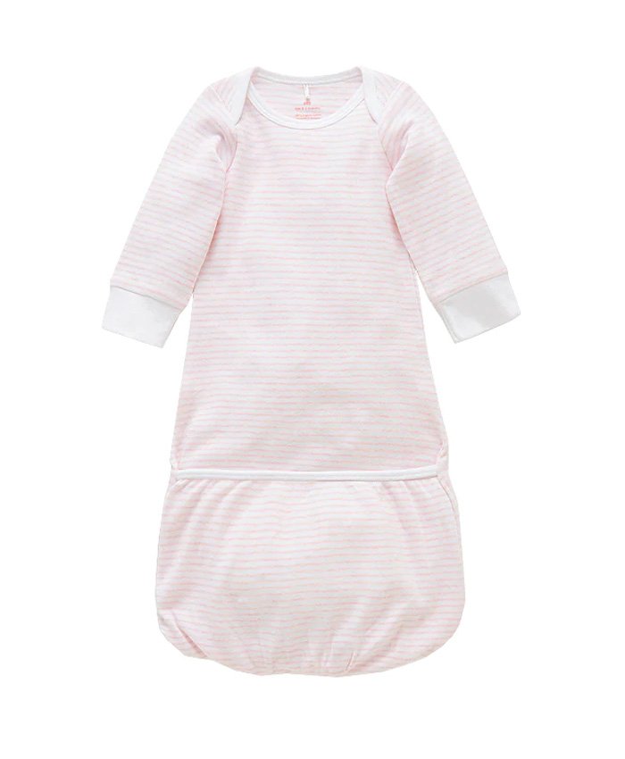 Sleepsuit | Pale Pink Melange Stripe