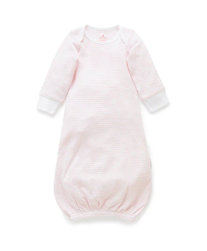 Sleepsuit | Pale Pink Melange Stripe