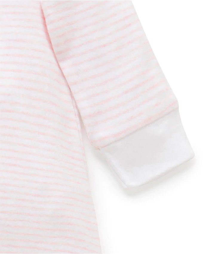 Sleepsuit | Pale Pink Melange Stripe