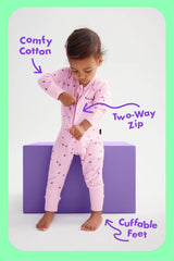 Ribbed Zip Wondersuit | New Grey Marle Stripe & White